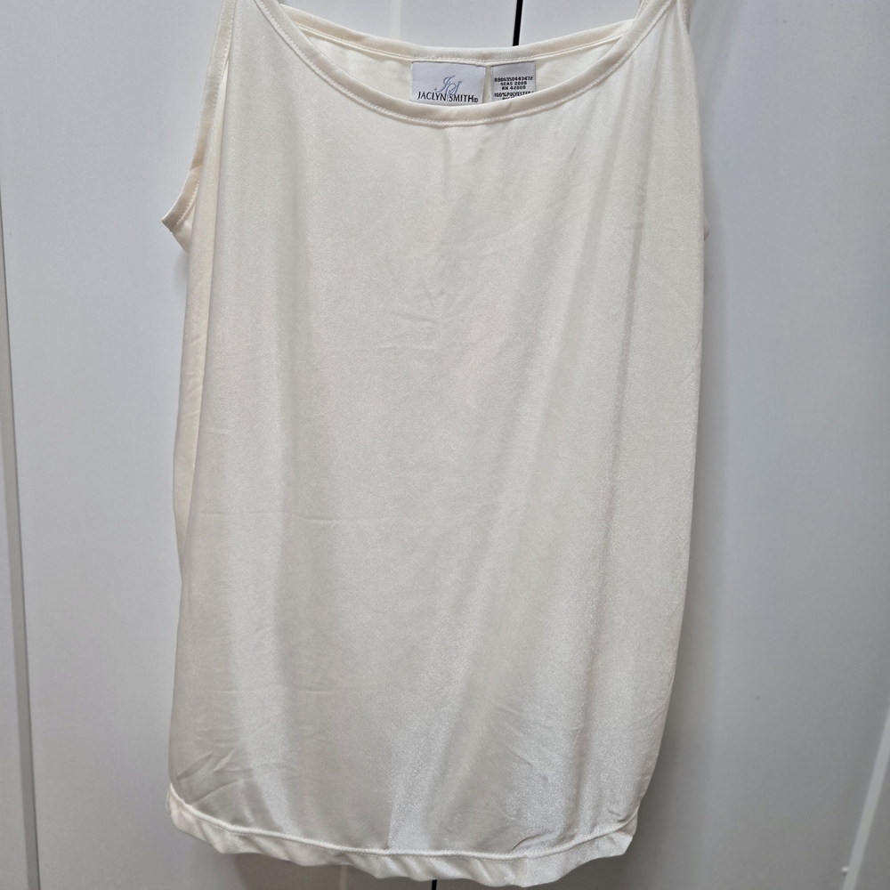 Y2k‎ Jaclyn Smith Cream Chemise Tank Under Shirt Femine Slip 1x - Picture 2 of 8